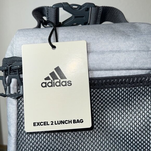 Adidas [NWT] Excel 2 Unisex Insulated Grey Lunch Bag - Clip to Backpack - Picture 10 of 11